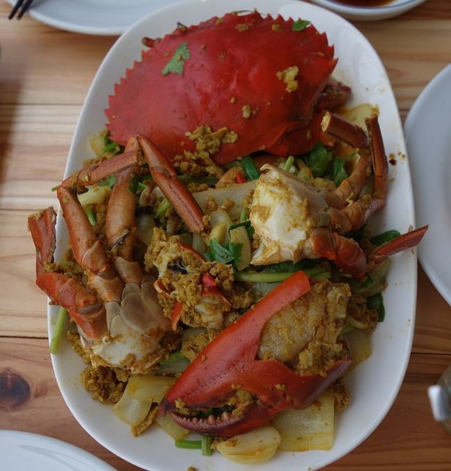 プーパッポンカリー　　マングローブ蟹で作りました◎<br />1Kg500Bです、パタヤのナクルア海鮮市場ではこのような蟹は1Kg800Bほどの値段ですのでかなり安いです。