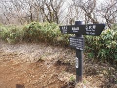 乙女峠から約10分、
周りが木に囲まれた長尾山頂を越えます。