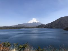 青木ヶ原樹海を抜け、本栖湖に到着。
千円札の裏に描かれている富士山の絵の風景ですよ。