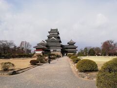 おお～。３０年ぶりくらいの松本城。