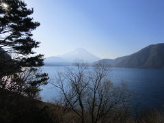 気を取り直して、富士山と桜を観に行こう！
本栖湖で富士山が綺麗だったので停車して撮影。