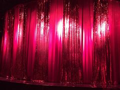 さて、いよいよ待望のニューハーフショーです！
ホール全体が怪しいピンクに染まってセクスィーな雰囲気。
ワンドリンク付でわたしはもちろんビールです。
