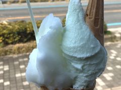 生口島といえば瀬戸田レモンですね～
生口島の超有名ジェラート店「ドルチェ」に寄り道。
レモンのソルベと伯方の塩アイス