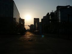 岡山には１０分程早着・です　最後の朝の岡山駅前です・・