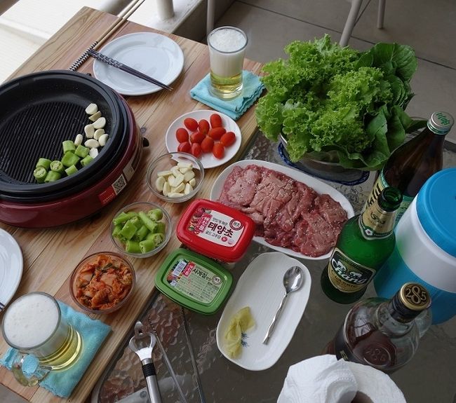 4月16日　17：28　　夕食   <br />今月の1日と同じメニューのタン（リン）焼きです。