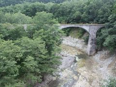 滝の沢橋。
滝の沢橋から撮りました。
橋の十勝三俣側は樹木に隠されていて、ほとんど見えませんでした。