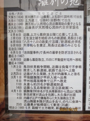 流山市の流山・常与寺(66)・近藤勇陣屋跡(68)・流山100か所めぐり