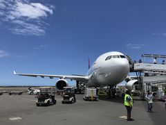 ハワイ島へは羽田からハワイアン航空の直行便で無事到着しました。
ELLISON ONIZUKA KONA INTERNATIONAL AIRPORT AT KEAHOLEへの直行便があることはとても便利で助かります。
空港は青空空港なのがハワイ島のいいところ、ボーディングブリッジなんてありません、写真のようなタラップで降りて、てくてくイミグレーションまで歩いていきます。このときはイミグレーションはテントのなかにオアフと同じ自動チェックイン機が並んでました。

http://airports.hawaii.gov/koa/