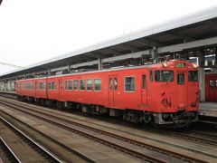 終着駅の鳥取駅では、山陰本線のキハ47形が出迎えてくれました。