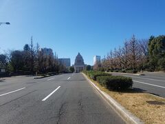 坂の上に国会議事堂が見えてきました