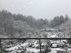 朝起きると、一面真っ白。美しい庭園なので、そろはそれはとてもきれいな雪景色です。