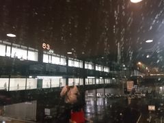 雨の成田空港に到着しました。