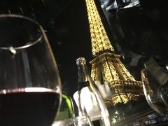 日が暮れてくるとパリの夜景を見ながら、ゆっくり食事を楽しむことができました。

こんな間近でエッフェル塔を眺めながらワインを飲めるなんて贅沢！