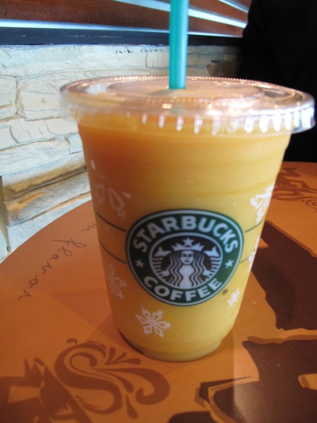 水上コテージに行くことが分かっていたので、「しばらくスタバともお別れだね―。」なんつって乗り継ぎ待ちをしていました。