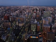 彼女は自分の宿に一回帰り私のホテルのロビーで待ち合わせて料理屋に行くことにしましたので、その間私は来たかったAER展望テラス（無料）へ。駅ビルにあるしアクセスはいいし、仙台市内がのぞめます。