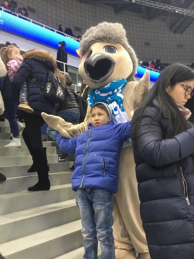 ユニバーシアードのゆるキャラです。カザフの鷲か鷹をイメージしているみたいですが、こわい。