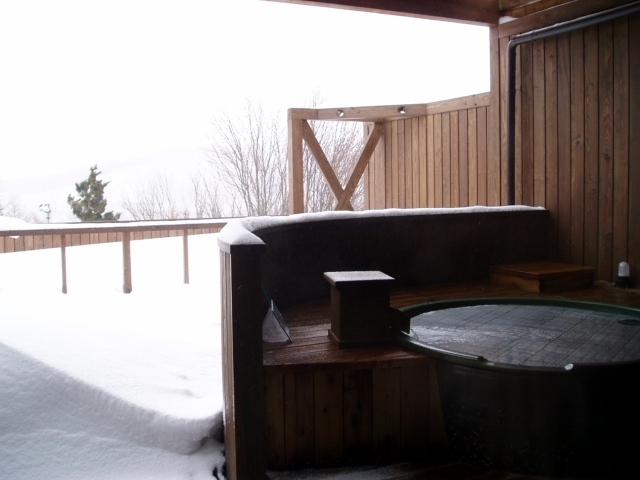 露天風呂も付いています。