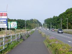 　高崎川橋、フライングガーデンの店前、鹿島川橋とこぎ続けて通過すると、左右に水田が開けました。