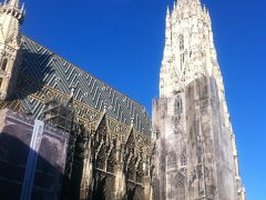 ウィーンに来たらまず皆さんはここに来るでしょう．シュテファン大聖堂です．青空に突き刺さるような尖塔が凄い．