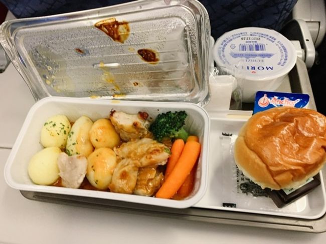 機内食そんな食べないつもりだったのについつい完食。