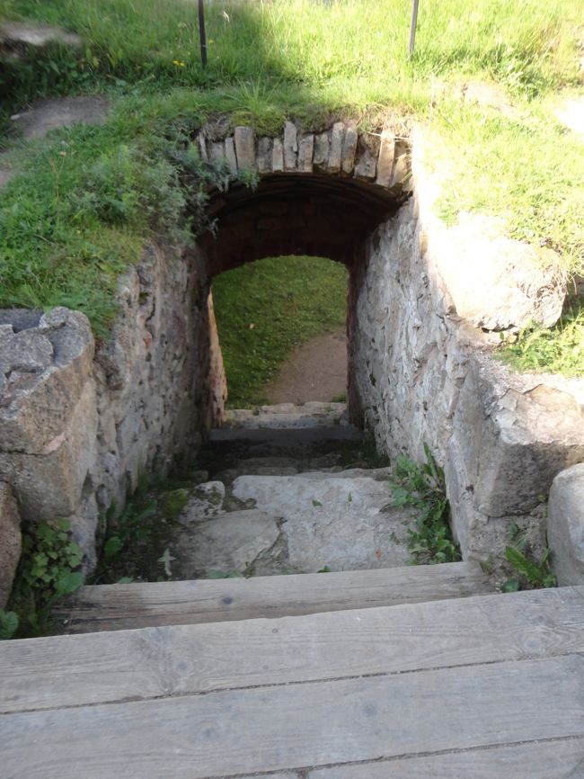 草地の中に、こんな感じで下に行く階段があります。