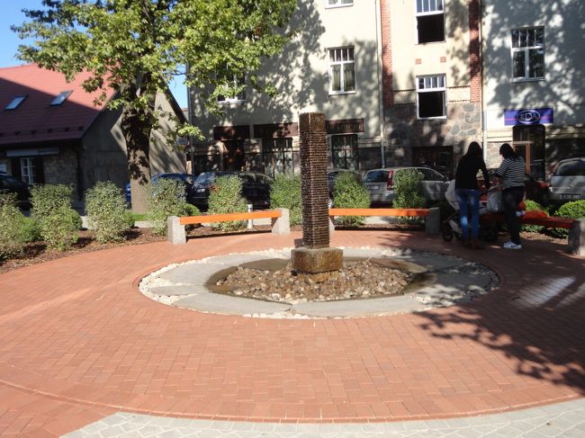 変わった形の噴水がありました。