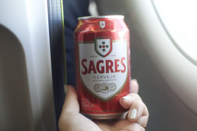 ビールを頼んだら、ポルトガルで有名なサグレスビール！