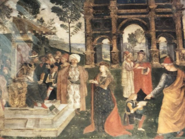 ボルジア家の間には<br />チェーザレやルクレツィアがモデルの<br />『聖女カテリーナと皇帝マクシミヌスの議論』