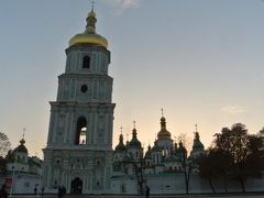 夕暮れのソフィア大聖堂。キエフ滞在もいよいよ終了です。