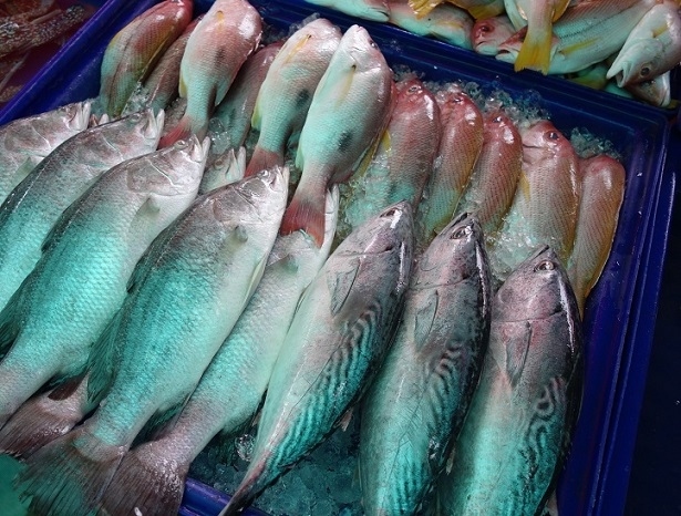 魚、豚肉、鶏肉、野菜、果物、惣菜、などが売られています。