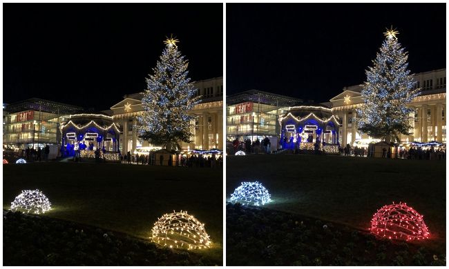 明日は最終宿泊地のマインツに移動します。<br />名残惜しく、シュロス広場のイルミネーションをしばらく眺めていました。
