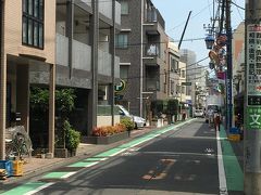 二子玉川商店街通りです。

Google マップに大山道とあるので大山街道の旧道でしょう。
「江戸時代、幕府は多摩川を江戸防衛の最前線と位置づけていたため、長い間架橋を制限していた。そのため、古来よりこの地を通っていた大山街道は、大正時代まで渡し舟「二子の渡し」が結んでいた。」(Wikipedia)とのこと。