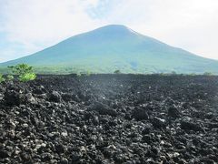 岩手山と溶岩流。