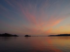 前島フェリー乗り場から夕陽を眺める