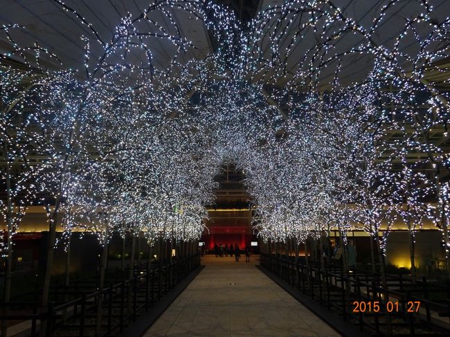 空港内の照明が綺麗でした