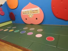 空いていて、屋外に滑り台やアスレチック遊具、展示館の中には踏んで音がなる床・・音程が正しくないです。