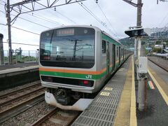さっき、横浜から乗った普通列車に再度乗車しました。

根府川駅で5分ほど停車。
特急踊り子号の退避かと思い、カメラを構えたが何も来ませんでした。

④普通1559E.熱海行
小田原.14:26→熱海.14:58
[乗]JR東日本:クハE231-6009