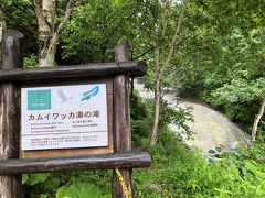 さあ硫黄山です。
登山口へはカムイワッカ湯の滝までは車で行けるので、その近くへ駐車し、(簡易トイレもあるよ)10分程歩きます。
