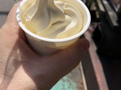 二つ目。温泉たまごの黄身だけを練りこんだ温泉たまごソフトクリームは小出仙というかまぼこやさんが提供しています。