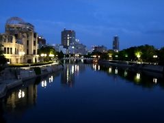 原爆ドーム前駅に着く頃は、マジックアワーになっていました。