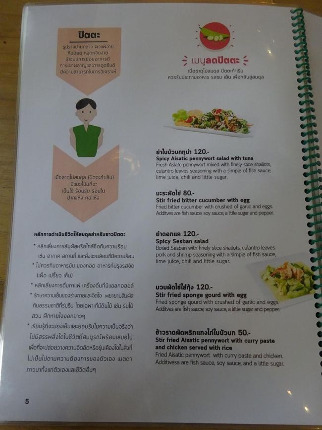 アバイブーベ病院　プラチンブリー <br /><br />レストラン<br />メニュー<br /><br />写真付きで英語も併記されていて分かりやすい