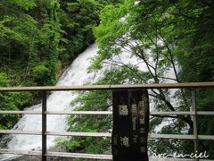 雨が止んでいる間に、湯滝へ向かいました。
湯滝が見えない手前から、「ドドーッ」という音が響いていて、ビックリ。