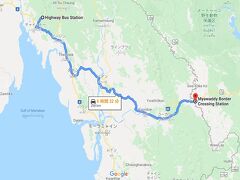 ミャワディでの入国審査を終えてゴールデンロックの麓町 キンプンを目指す
直通バスがないのでヤンゴン行のバスまたは乗合バンでチャイトーで途中下車、そしてキンプンへアクセスするという方法