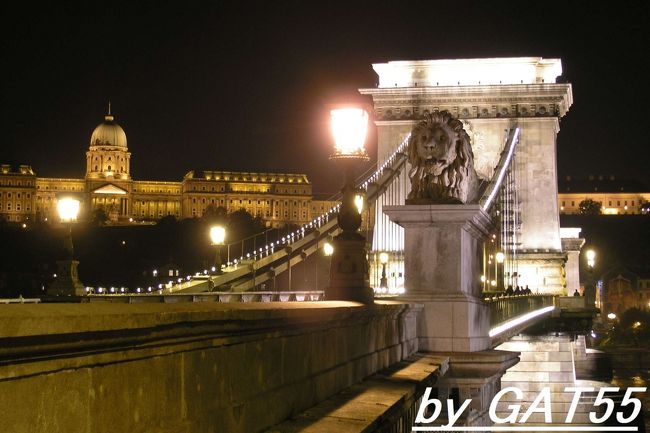 くさり橋夜景。<br />ペスト側から。こちらは人通りも多く安心？