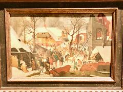 ベルギー王立美術館の長男作の「雪の中の東方三博士の礼拝」の写真をアップしておきます。

ご覧の通り、雪は降っていません。

長男作の40枚ほどのうちのベストの1枚がベルギー王立美術館にあるのは知っていましたが、見るのは初めてでした。

左隅には聖母マリアに抱かれたイエスキリスト、その前に東方の3人の博士が礼拝しています。
聖母マリアの右奥にはヨセフが立っています。

父の作品では降りしきる雪に遮られてよく見えなかった礼拝の様子が明確に描かれていたのが分かります。