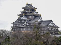そして岡山城へ!
色が真っ黒なので別名烏城。姫路城の白鷺城とは正反対ですね。