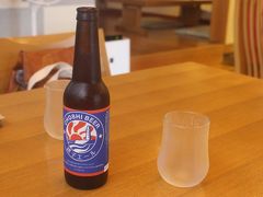 銚子の地産ビールで乾杯。
黒ビールのような味です。