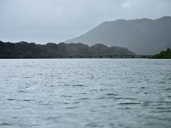 ●佐田沈下橋

そして折り返し地点の「佐田沈下橋」まであとわずかという時、いきなり大粒の雨が・・・こればっかりはしょうがないですけども、まさかこのタイミングとは。。。
まぁ、なんかいや～な予感はしてましたが（苦笑）