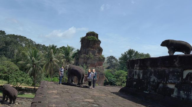 ２０＜象もいるゾウ＞<br />獅子だけでなく、象さんもいるゾウ。　またまたオヤジギャグ炸裂！<br />各基壇の階段脇には一対の獅子象（シンハ）が置かれ、第１基壇から第３基壇の四隅にはゾウの巨石像が置かれてそれぞれ寺院を守護している。
