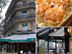 パリ6日目の朝はヘミングウェイやピカソといった文学者や芸術家のたまり場だったという「カフェ・レ・ドゥ・マゴ」へ。
日中は「カフェ・ド・フロール」と同じように狭苦しくて騒々しいけど、朝は人も少なく静かで落ち着いていていい！
